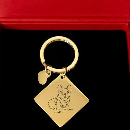 Custom Someonelovesyou© Square Keychain Outlined Photo