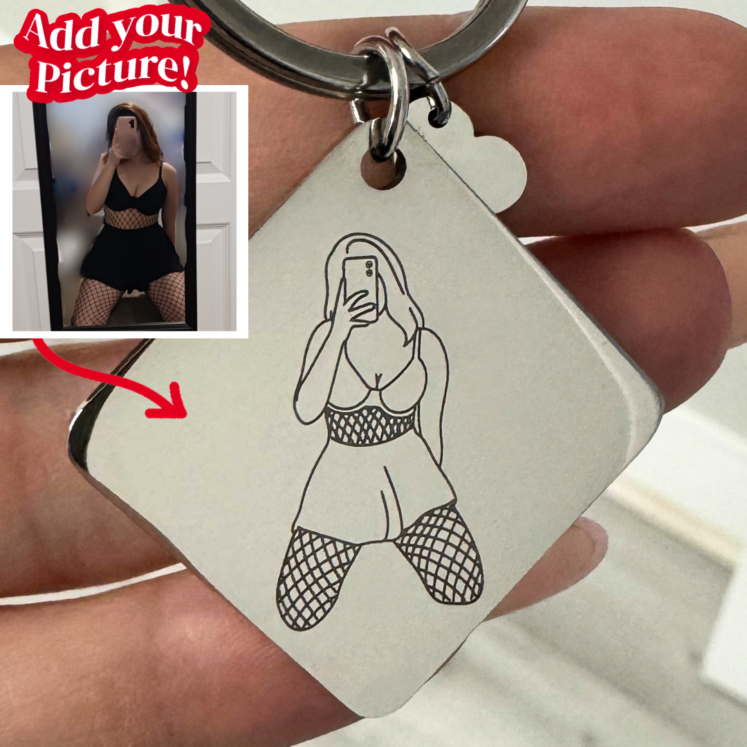 Custom Soulmate© Spicy Square Keychain Outlined Photo