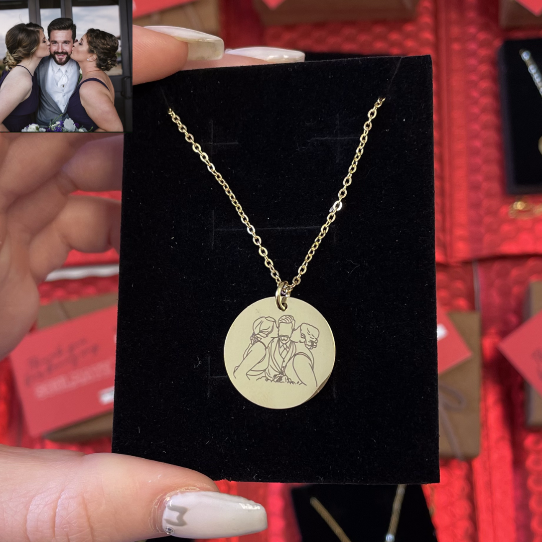 Custom Soulmate© Round Necklace Photo Outline