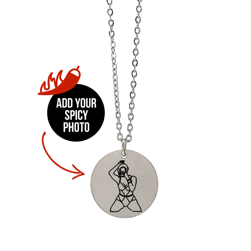 Custom Soulmate© Round Spicy Outline Necklace