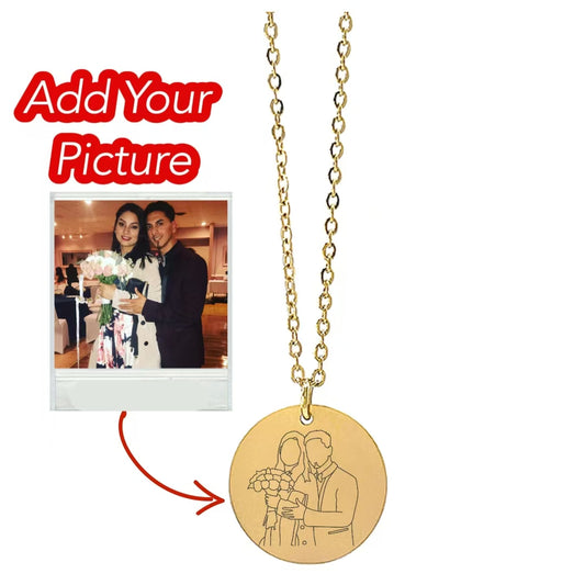 Custom Someonelovesyou© Round Necklace Photo Outline