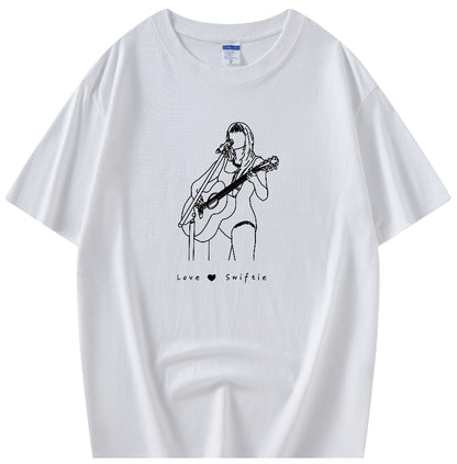 Custom Hand-Drawn Portrait T-Shirt | 100% Cotton | Personalized Gift