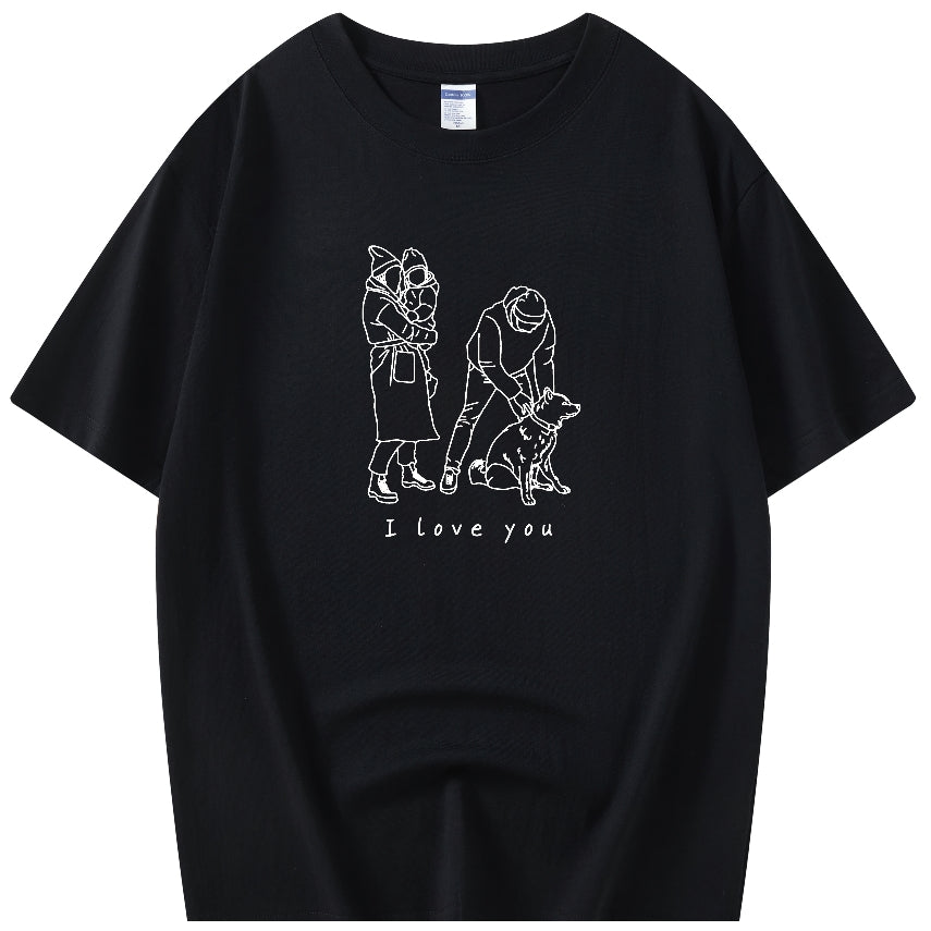Custom Hand-Drawn Portrait T-Shirt | 100% Cotton | Personalized Gift